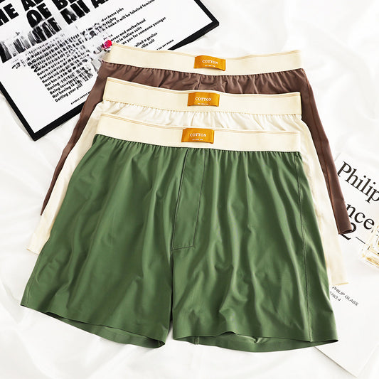 Men's Solid Color Loose Breathable Ice Silk Underwear