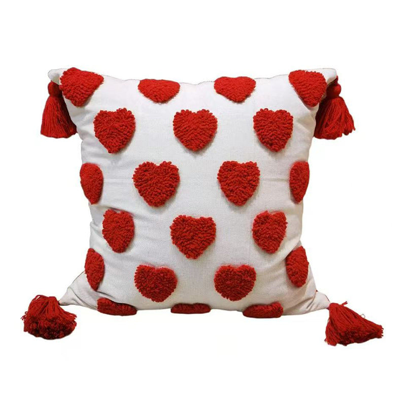 Cartoon Cute Style Small Flower Pillow Cover Tufted Loop