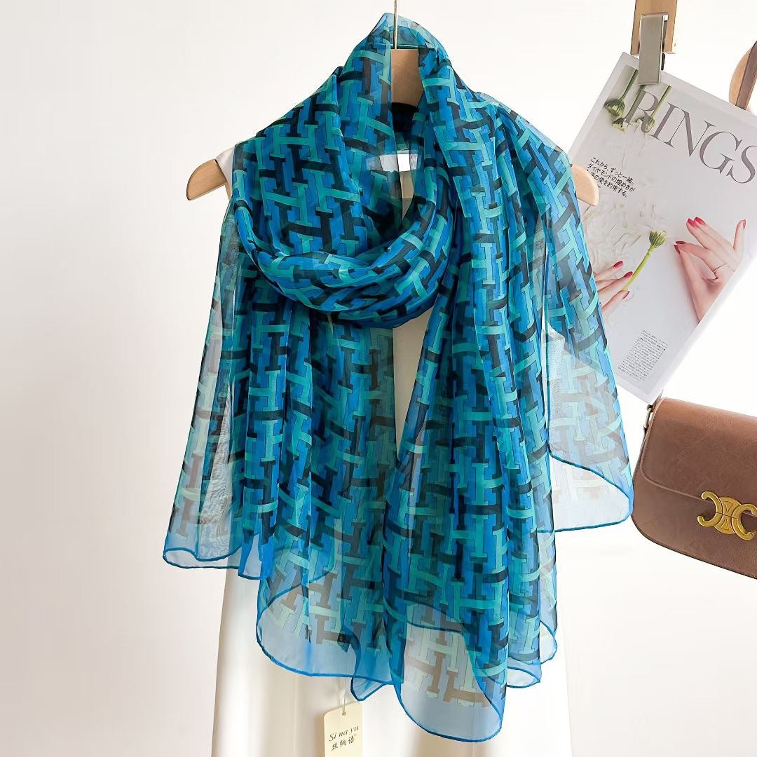 Women's Fashionable All-match Long Printed Anti-DDoS Scarf