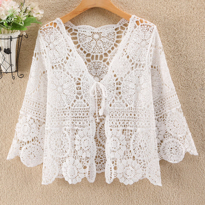 Knitted Hollow Cardigan Thin Sun-proof Coat