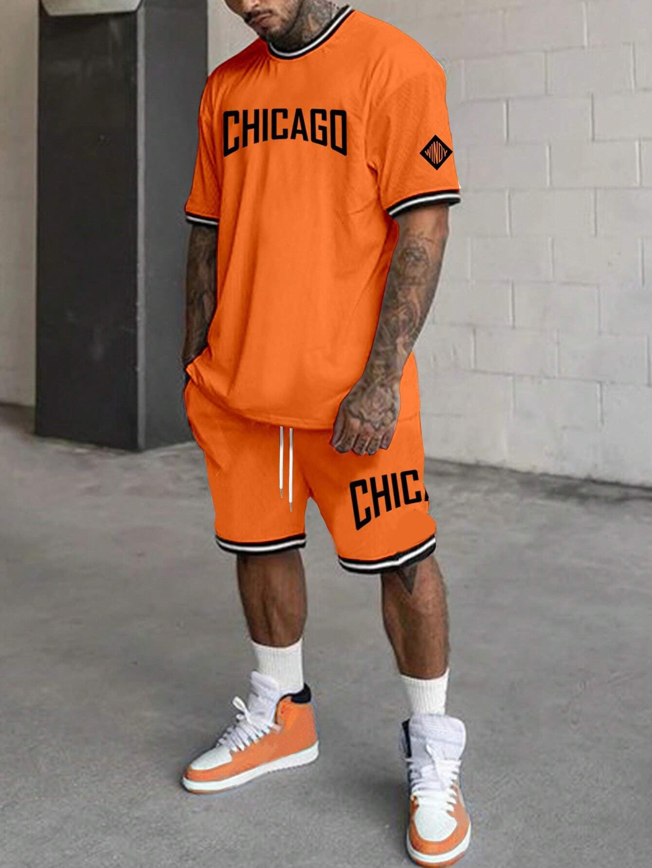 Short-sleeved T-shirt Suit Men's Summer New Fashion Trendy