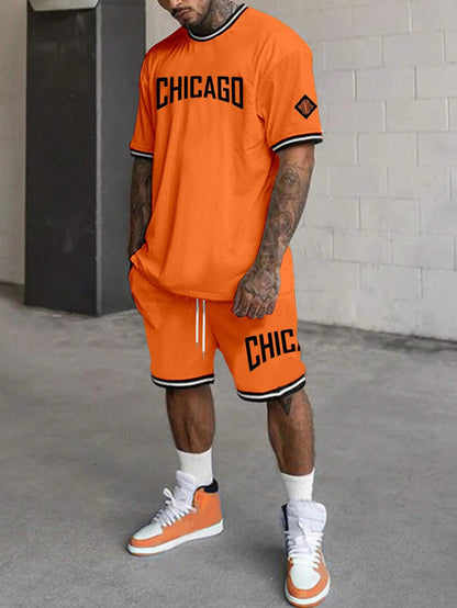 Short-sleeved T-shirt Suit Men's Summer New Fashion Trendy