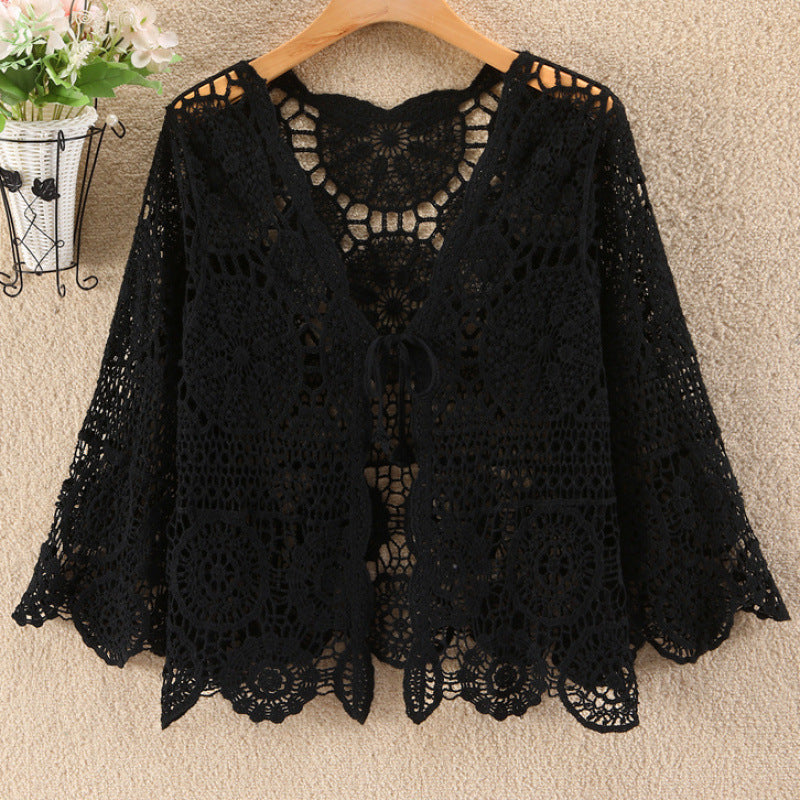 Knitted Hollow Cardigan Thin Sun-proof Coat