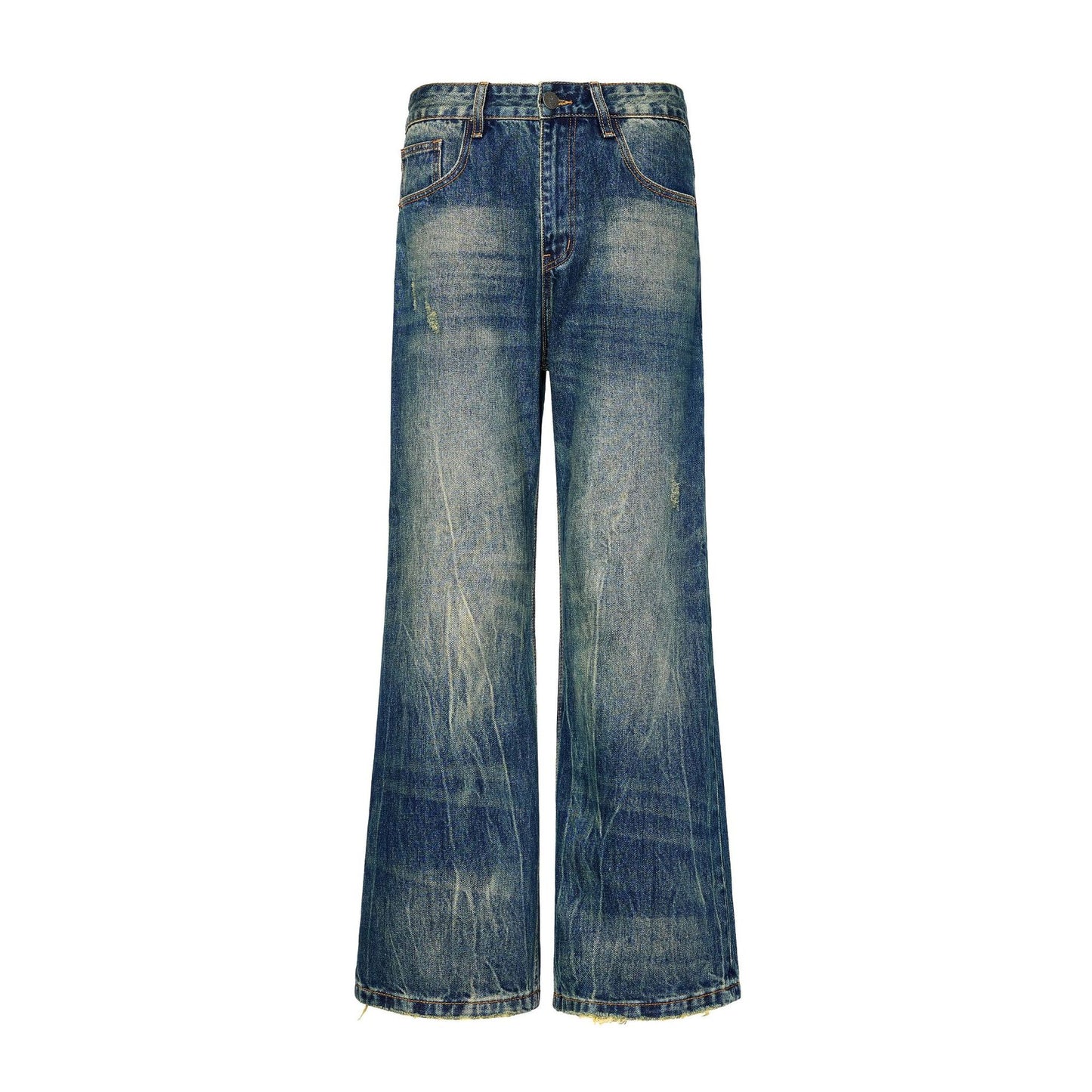 Street Scrape Water Pattern Simple Loose Micro-flared Jeans