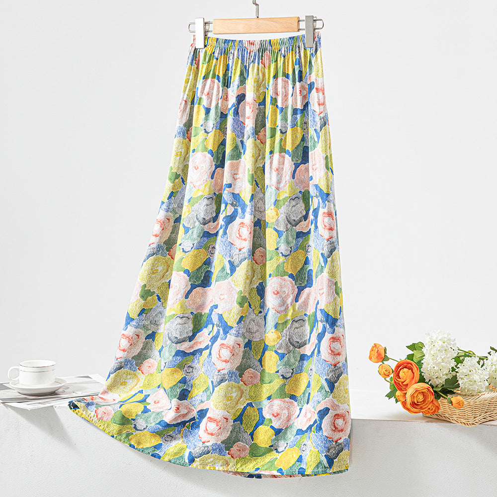 Women's Loose Sweet Cotton Silk Skirt