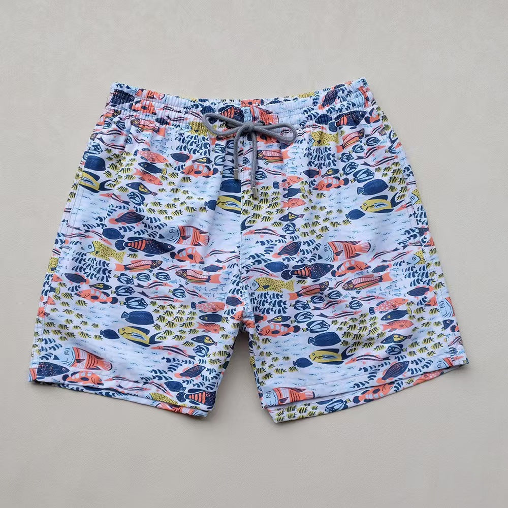 Summer Turtle Beach Men's Printed Casual Loose Shorts
