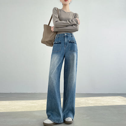 Loose Drooping Slimming Retro High-end Straight Pants