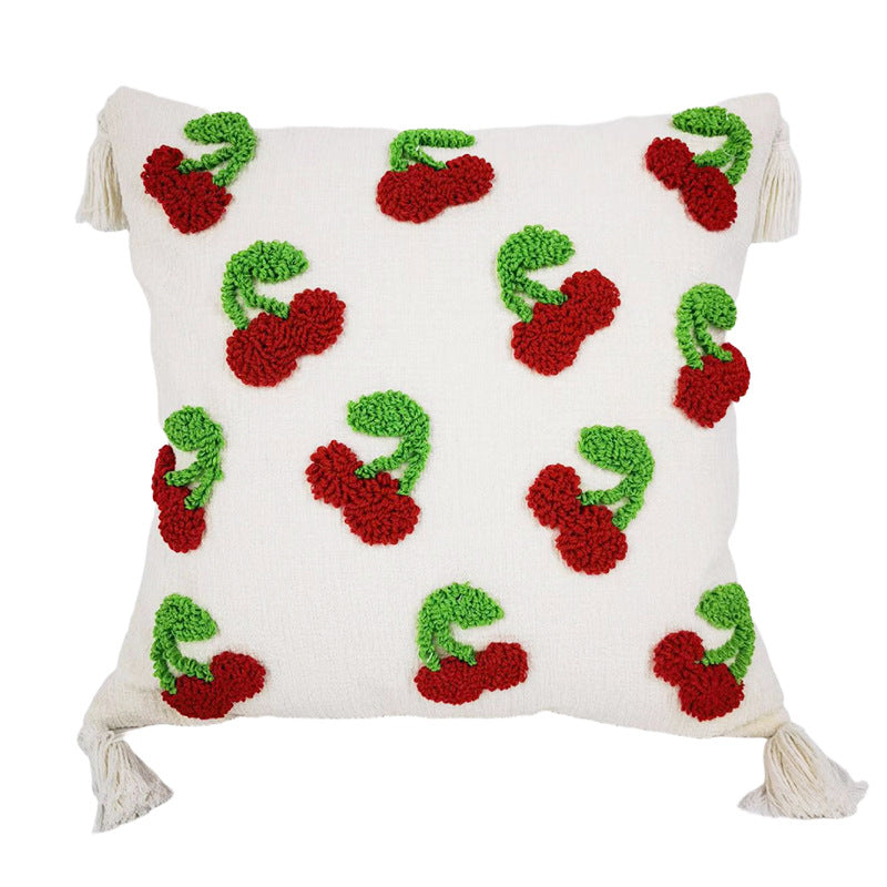 Cartoon Cute Style Small Flower Pillow Cover Tufted Loop