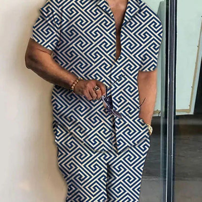 Fashion Simple Men's Short Sleeve Shirt Outfit