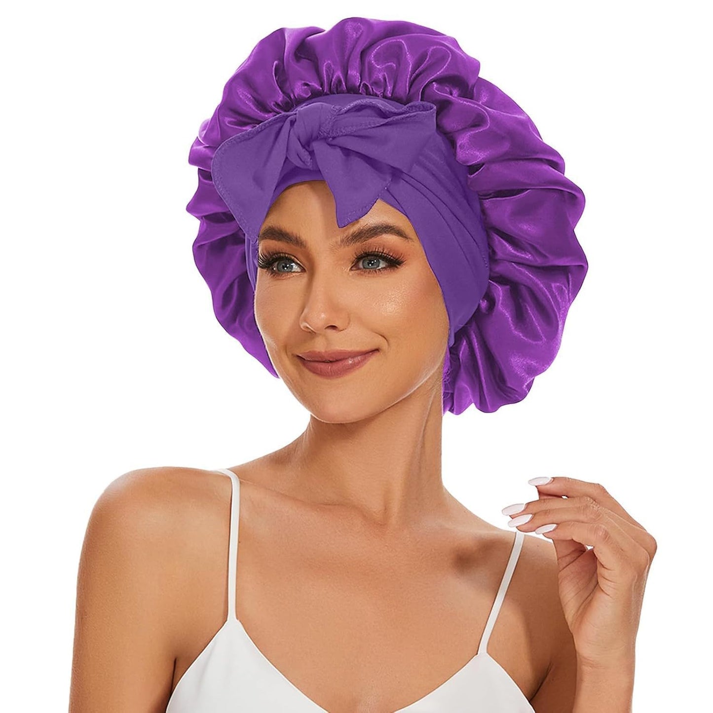 Single Layer Ribbon Round Cap Bow Artificial Silk