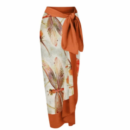 European American And French Style Retro Printed One-piece Swimsuit For Women