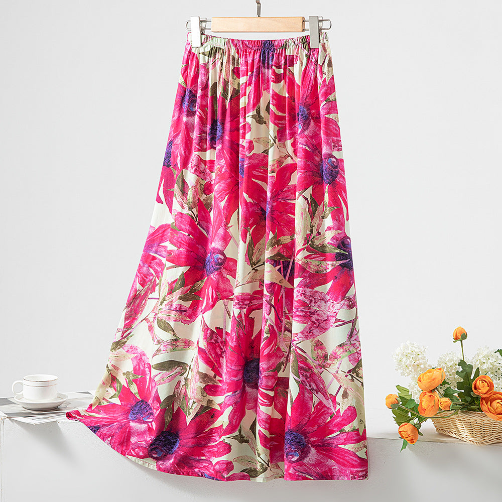 Women's Loose Sweet Cotton Silk Skirt
