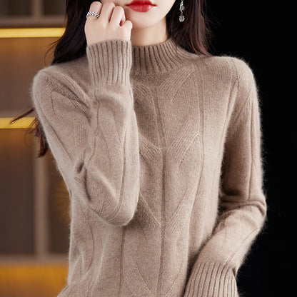 Women's Autumnwinter Fashion Knitted Top Bottoming Shirt