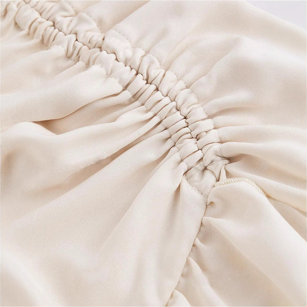 Asymmetric Hem High Waist Tied Lotus Leaf Hem Skirt