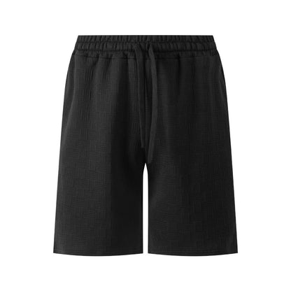 American Summer Men's Solid Color Heavy Jacquard Shorts Men