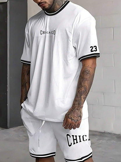 Short-sleeved T-shirt Suit Men's Summer New Fashion Trendy