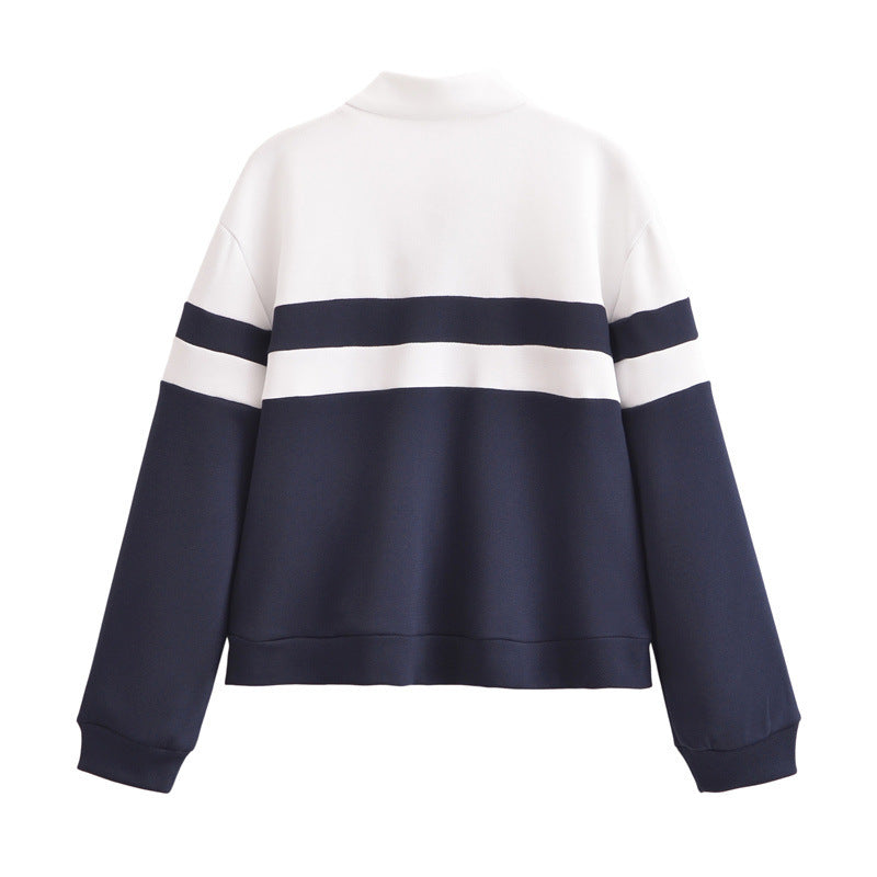 Women's Spring New Stand Collar Zipper Sweater Coat Cardigan Suit