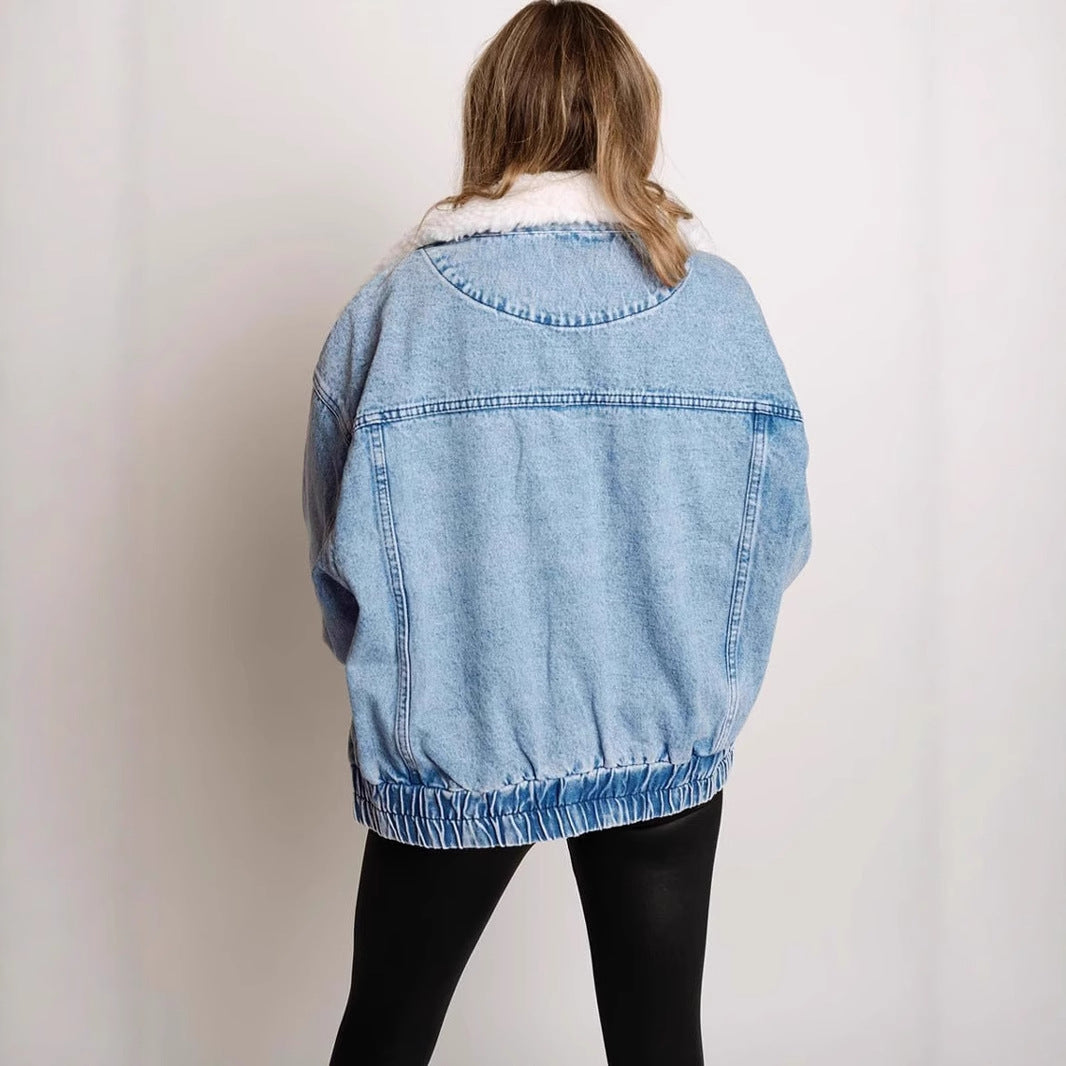 Women's Denim Jacket Fur Collar Denim Coat
