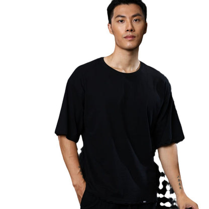 Men's Loose Short Sleeve Ripped Cotton