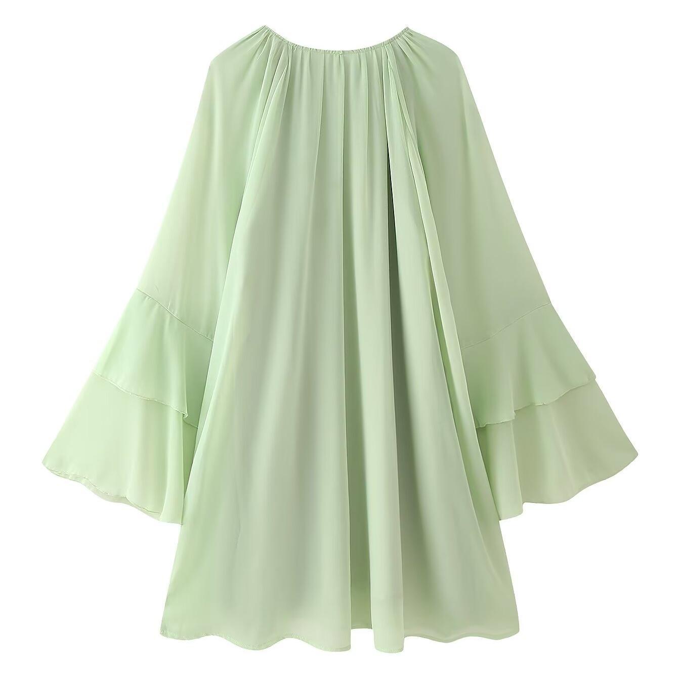 Women's Gentle Chiffon Laminated Ruffled Dress