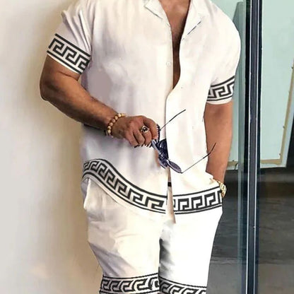 Fashion Simple Men's Short Sleeve Shirt Outfit