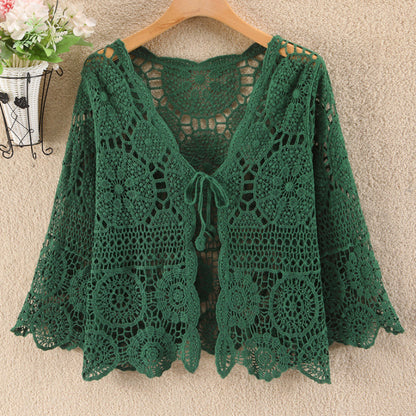 Knitted Hollow Cardigan Thin Sun-proof Coat