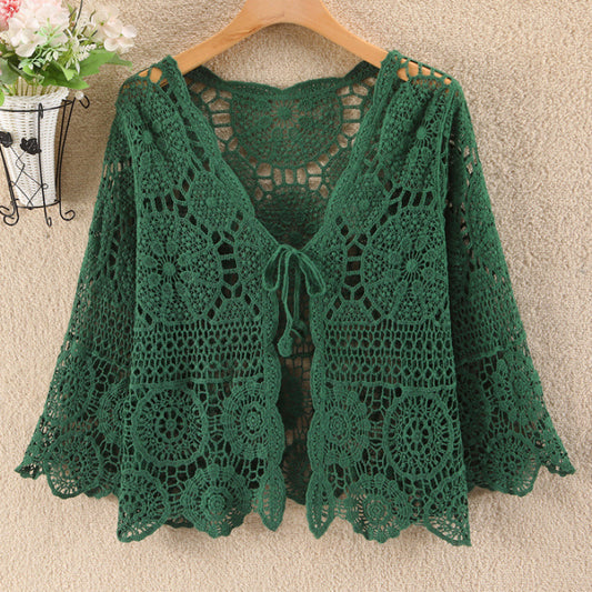 Knitted Hollow Cardigan Thin Sun-proof Coat