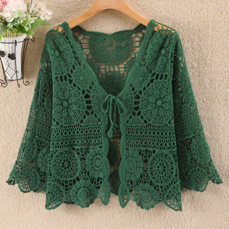 Knitted Hollow Cardigan Thin Sun-proof Coat