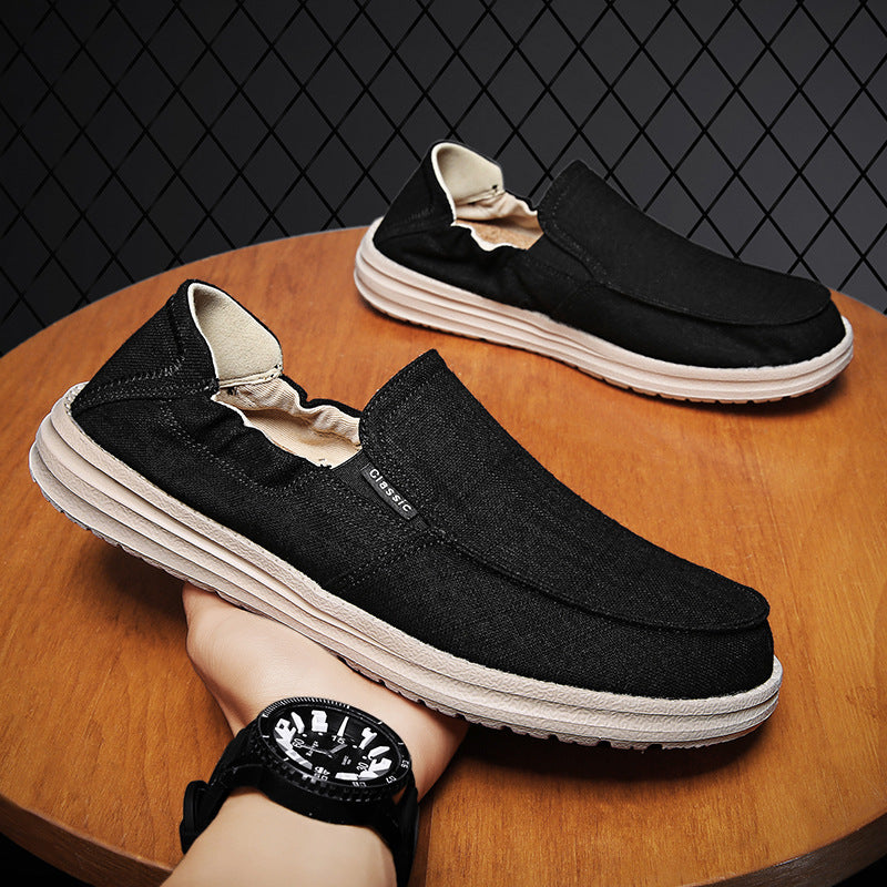 Plus Size Men's Canvas Shoes One Pedal Loafer Cloth Shoes