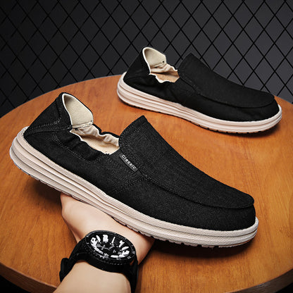 Plus Size Men's Canvas Shoes One Pedal Loafer Cloth Shoes