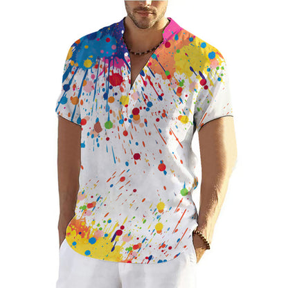 Fashion Summer Graffiti 3D Printing Shirt Men