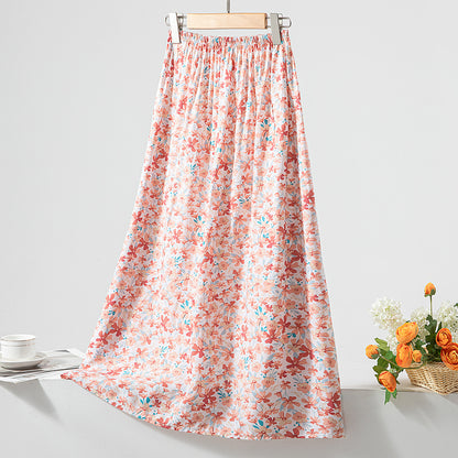 Women's Loose Sweet Cotton Silk Skirt
