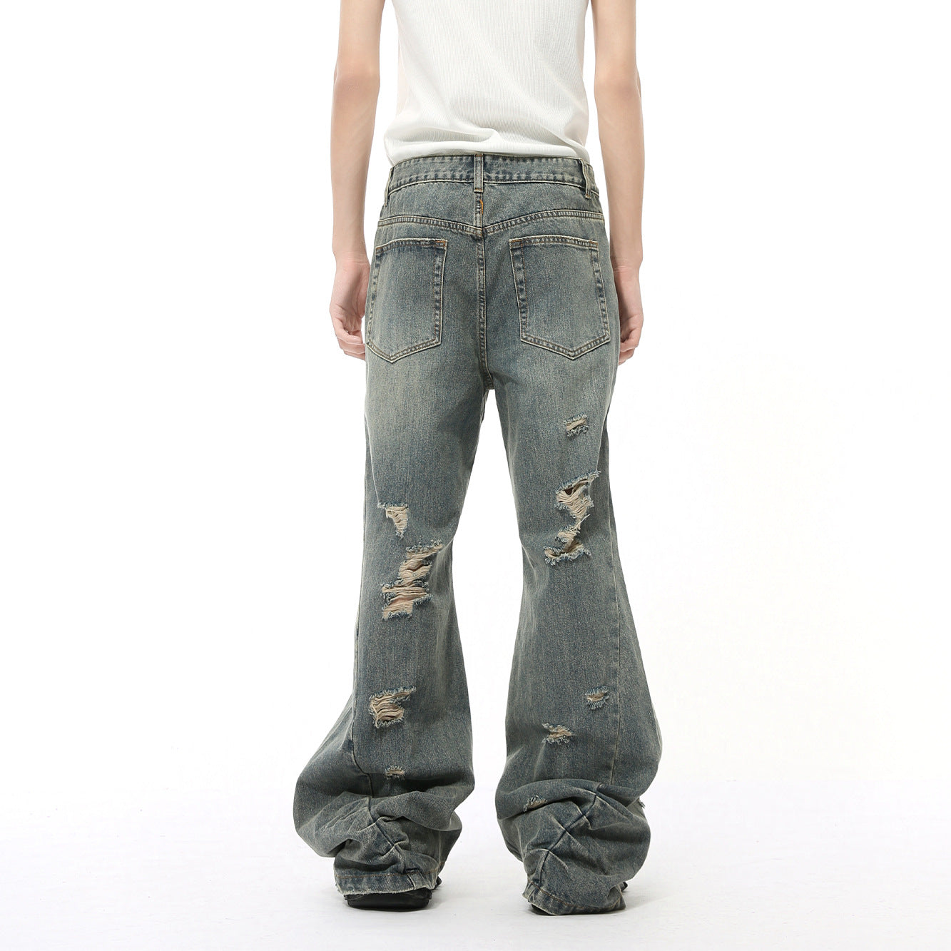 Street Style Broken Hole Design Retro Skinny Jeans