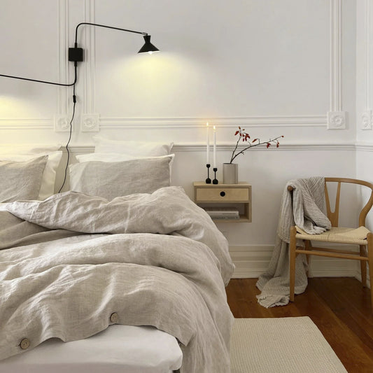 Washed Pure Linen Bed Sheet Quilt Cover Four-piece Set