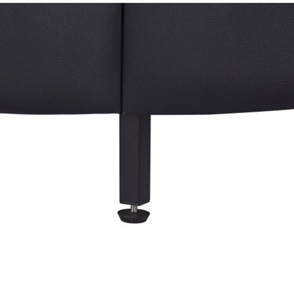 Full Size Upholstered Faux Leather Platform Bed With LED Light Bed Frame With Slatted - Black