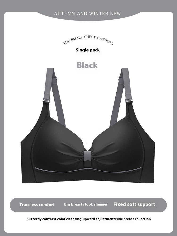 Women's Seamless And Steel Gathered Breathable Bra