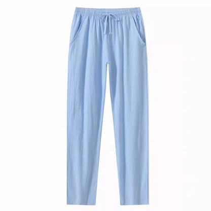 Cotton And Linen Beach Pants Men's Loose Casual