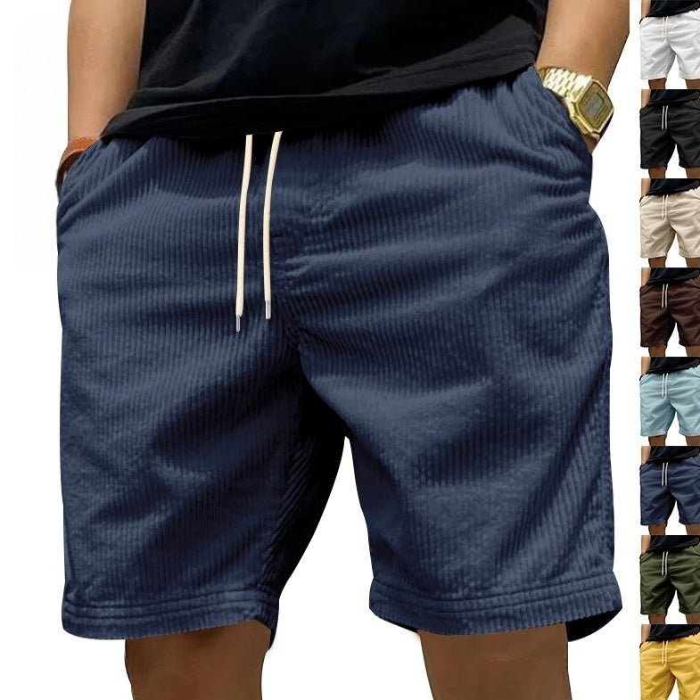New Men's Casual All-matching Thin Corduroy Shorts