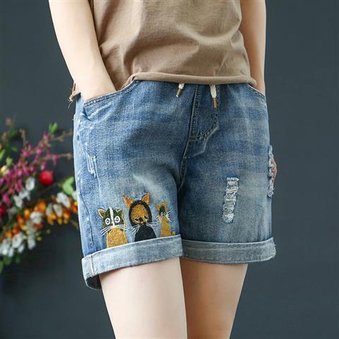 Tube Loose Casual Retro Curled Embroidery