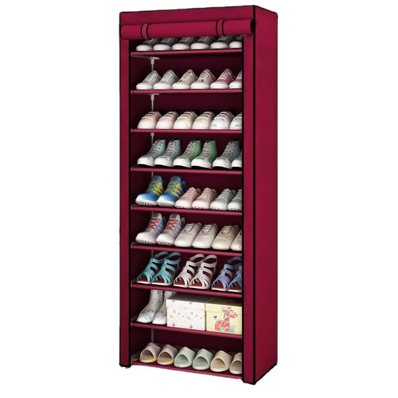 Simple Shoe Rack Multi-layer Steel Pipe Assembly Dustproof Shoe Cabinet