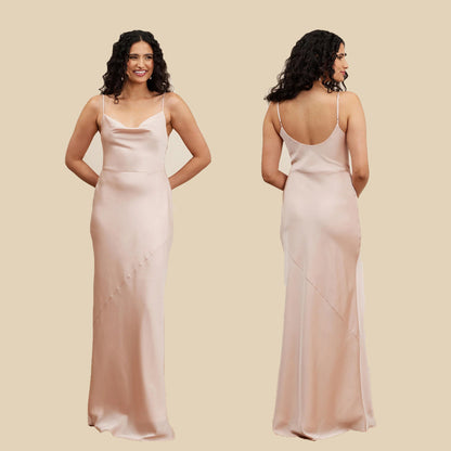 Satin Bridesmaid Dress Girl Group Bestie Dress