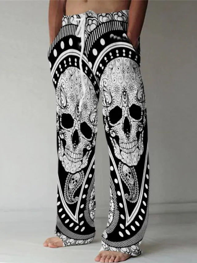 Men's Loose Straight Long Casual Pants 3D Printed Sweatpants