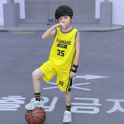 Sleeveless Two-piece Suit Quick-drying Children Older Boy Polo Shirt Suit