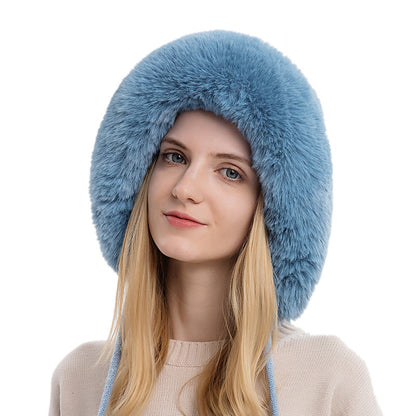 Three Fur Balls Outdoor Thickening And Fleece Cold Proof Warm Solid Color Knitted Hat