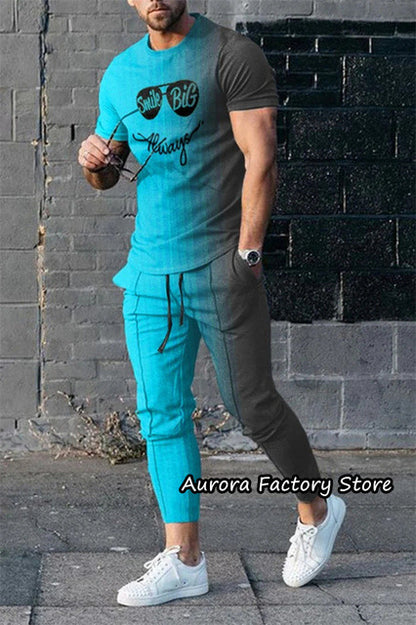 Men's Short-sleeved Trousers Suit 3D