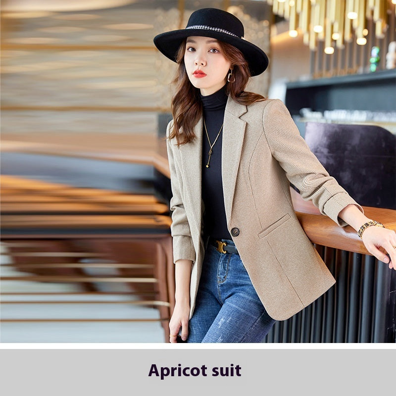 Women's Fashion Houndstooth Small Suit Jacket