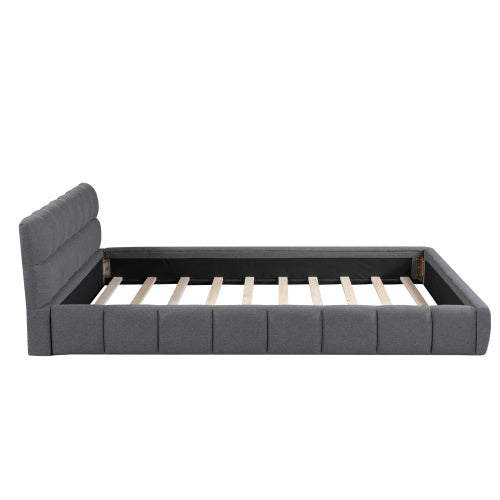 Double Bed With Soft Linen Backrest