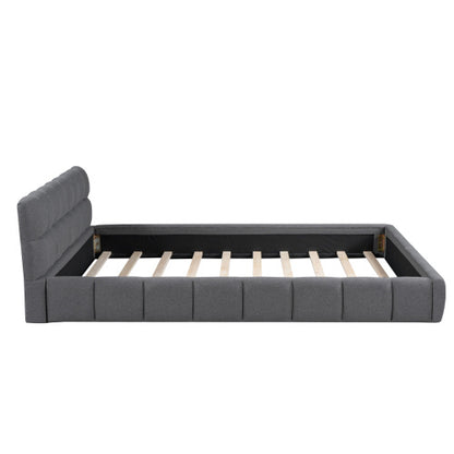 Double Bed With Soft Linen Backrest