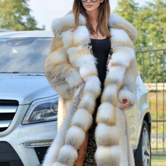 Mid-length Coat With Hooded European And American Faux Fur
