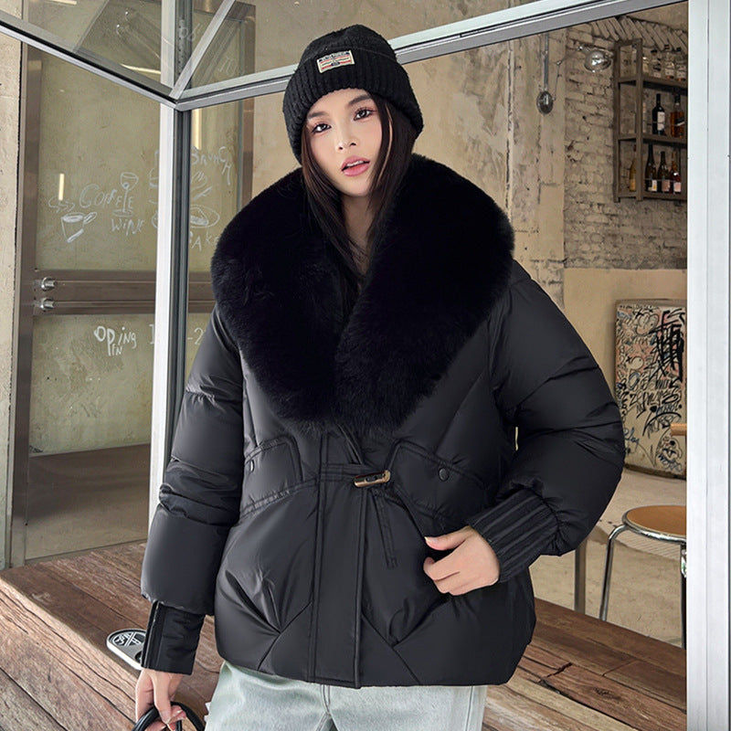 Large Size Straight Thickened Cotton-padded Coat